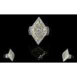 Diamond Navette Shape Ring,