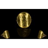 22ct Gold Half Sovereign Ring, Date 1914 with 9ct Gold Shank. Total Weight 6 grams.