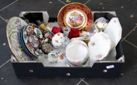 A Collection of Assorted Ceramics and Glass including Limoges, Royal Albert, egg coddlers,