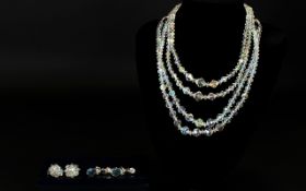 A Collection Of Vintage Austrian Crystal Costume Jewellery Four items in total,