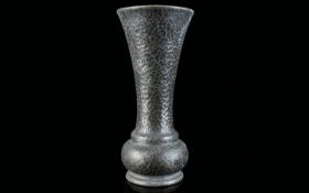 A Tudric Hammered Pewter Trumpet Vase Of plain form, marked to base 01415, good condition, height, 7