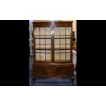 Victorian Period - Mahogany Carved Impressive Bow Fronted Display Cabinet of Large Proportions.