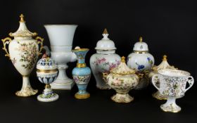 A Collection of Modern Decorative Pottery comprising Capodimonte, Bavarian porcelain, Caverswall,