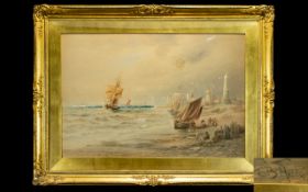 Thomas Bush Hardy 1842 - 1897 Royal Academy Artist Seascape / Coastal Scene, Ships of The Coast,