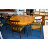 G Plan Extending Dining Table 1970's circular dining table complete with four chairs of plain