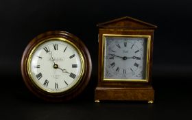 Two Modern Quartz Clocks comprising of ''Comitti Of London'' mantel clock with white chapter dial