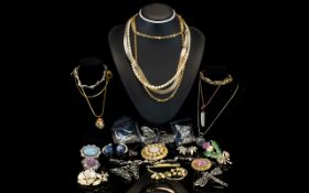A Large Collection Of Mixed Costume Jewellery A varied lot containing mixed vintage and