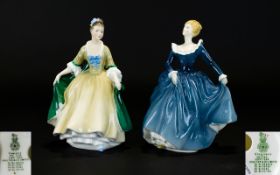 Royal Doulton Hand Painted Porcelain Figures ( 2 ) In Total. Comprises 1/ Elegance. HN2264.