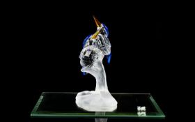 Swarovski Crystal Figurine ' Feathered Beauties ' Malachite Pair of Kingfishers. Designer Adi