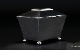 Victorian Period George Unite Nice Quality Solid Silver Sarcophagus Shaped Lidded Tea Caddy of