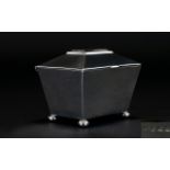 Victorian Period George Unite Nice Quality Solid Silver Sarcophagus Shaped Lidded Tea Caddy of