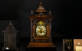 Hamburg American Clock H.A.C - Black Forest 14 Day Striking Mantle Clock, Made In Wiirttemberg.