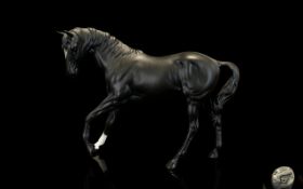 Beswick Horse Figure ' Black Beauty ' Matt Colour way. Model No 2466. Designer G, Tongue.