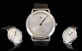 Calvin Klein Bracelet Watch contemporary silver tone watch with brushed bracelet & large circular