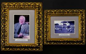 Football Interest Two Framed Original Photographs. Mounted and behind glass, in ornate wide gilt