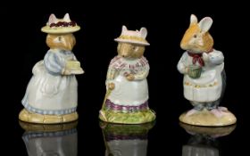 Royal Doulton Animal Figures From the Brambly Hedge Colletcion ( 3 ) In Total. Comprises 1/ Mrs