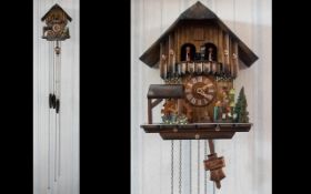 Black Forest - Hand Carved Chalet Style - Musical 8 Day Cuckoo Clock of Excellent Quality and