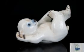 Royal Copenhagen Ceramic Animal Figurine ' Polar Bear ' Series. No 537. Mint / 1st Quality