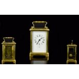 A Brass 4.5 Inch Tall Carriage Clock with Bevelled Glass, In Good Order and Working Condition,