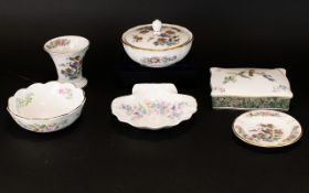 A Collection of Six Ceramic items To include: Shell shaped Wedgwood dish with floral pattern;