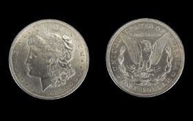 United States of America Silver One Dollar. Uncirculated - Mint. Date 1921, Philadelphia Mint -