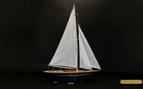 The J-Class Model Yacht, In Full Sail. Height 35 Inches