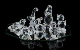 Swarovski Crystal Figures - Small ( 7 ) Seven Figures In Total. Comprises 1/ Ground Hog -