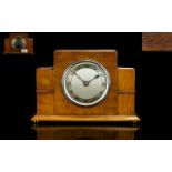 Art Deco Period Attractive Golden Oak Cased Mantel Clock, with 8 Day Movement,