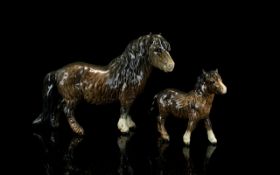 Beswick - Early Horse Figures ( 2 ) In Total. Comprises 1/ Shetland Pony ' Wolly '.