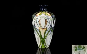 Moorcroft - Excellent Quality Modern Tube lined Bottle Shaped Vase ' Galanthus Snow drops '