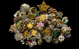 A Very Large Collection Of Mixed Crystal Set Costume Jewellery Over fifty items to include various