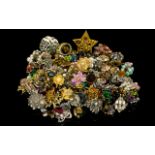 A Very Large Collection Of Mixed Crystal Set Costume Jewellery Over fifty items to include various