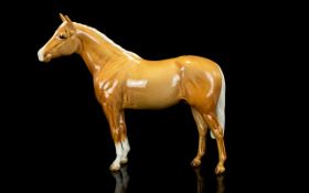 Beswick Horse Figure - Thoroughbred Stallion - Large, Palomino Gloss. Model No 1772. Designer A.