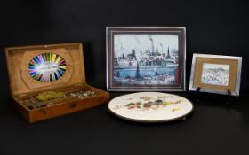 A Mixed Collection Of Ceramics And Prints To include 2 L.S Lowry prints, cake stand and early 20th