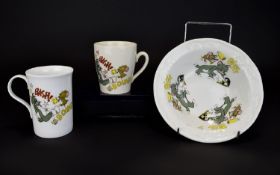 Tom and Jerry Interest. 2 Tom and Jerry Ceramic Cups together with a Total Elegance Staffordshire