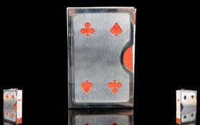 Silver Plated Playing Card Holder. In original packaging