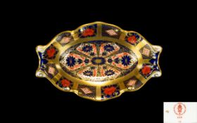 Royal Crown Derby Fine Quality Old Imari Gold Band Small Trinket Dish. Pattern No 1128 & Date 1989.