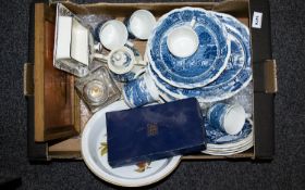 A Collection of Assorted Ceramics, Including Crown Ducal Butter Dish, J & G Meakin Dinner Set '