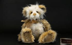 Collectable 2017 Mohair Charlie Bear Brown / Cream Colourway, by Isabelle Lee, With a Decorative