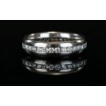 Palladium - Nice Quality Full Eternity Diamond Set Ring.