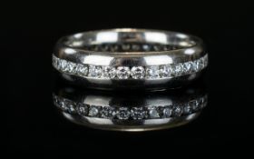 Palladium - Nice Quality Full Eternity Diamond Set Ring.