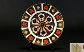 Royal Crown Derby Imari Pattern Cabinet Plate 8.5 inches in diameter.