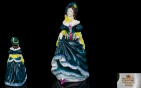 Coalport Early Pre-war Handpainted Porcelain Figurine 'Judith Ann' Fashioned in blue and green dress