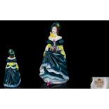 Coalport Early Pre-war Handpainted Porcelain Figurine 'Judith Ann' Fashioned in blue and green dress