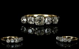 Antique Period - Superb Quality 5 Stone Diamond Ring.