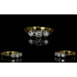 18ct Gold - Nice Quality 3 Stone Diamond Set Ring,