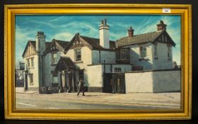 Original Oil On Canvas By Phillip Horrocks Housed in gilt frame depicting a country tavern 'The