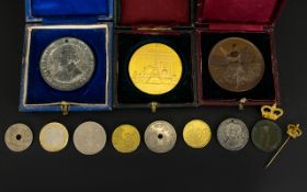 A Mixed Collection Of Coins And Medallions To include, French Tout Pour La Patrie medallion,