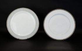 Wedgwood Cellio Platinum and Celestrial Platinum Bone China Buffet Plates (2) two in total. 12.5