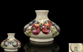 Moorcroft - Modern Collectors Club Tube Lined and Large Onion Shaped Squat Vase ' Butterflies '